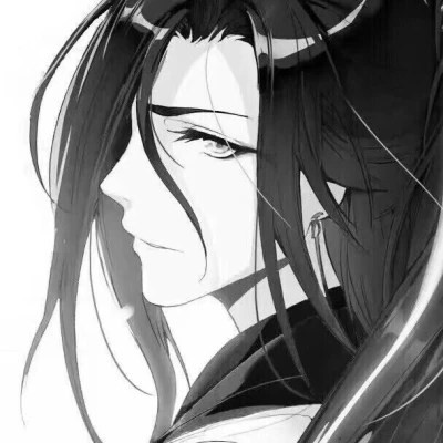 高质量神仙动漫男头黑白古风