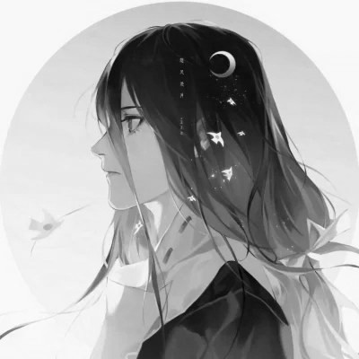 高质量神仙动漫男头黑白古风
