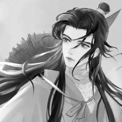 高质量神仙动漫男头黑白古风