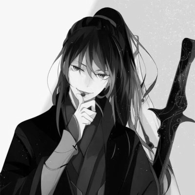 高质量神仙动漫男头黑白古风
