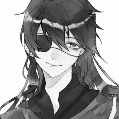 高质量神仙动漫男头黑白古风