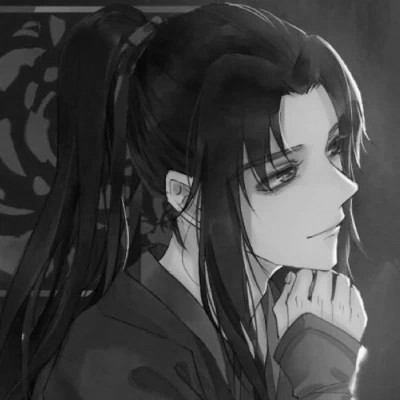 高质量神仙动漫男头黑白古风