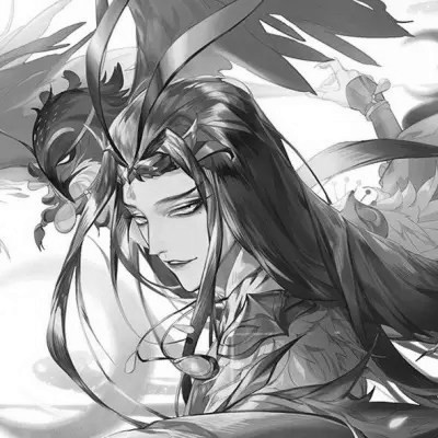 高质量神仙动漫男头黑白古风