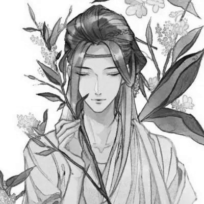 高质量神仙动漫男头黑白古风
