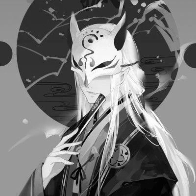 高质量神仙动漫男头黑白古风