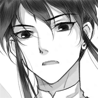 高质量神仙动漫男头黑白古风