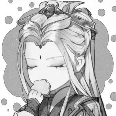 高质量神仙动漫男头黑白古风