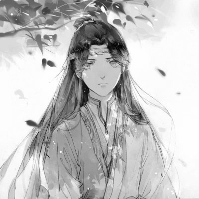 高质量神仙动漫男头黑白古风
