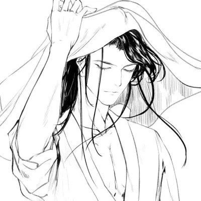 高质量神仙动漫男头黑白古风