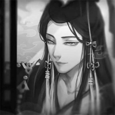 高质量神仙动漫男头黑白古风