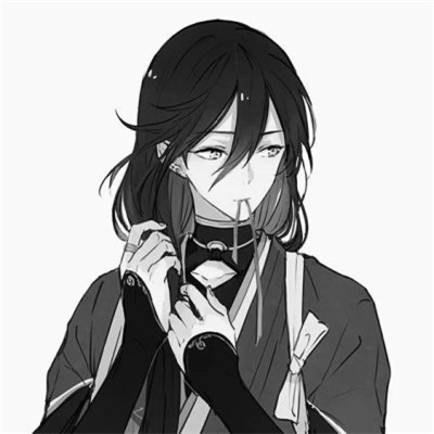 高质量神仙动漫男头黑白古风