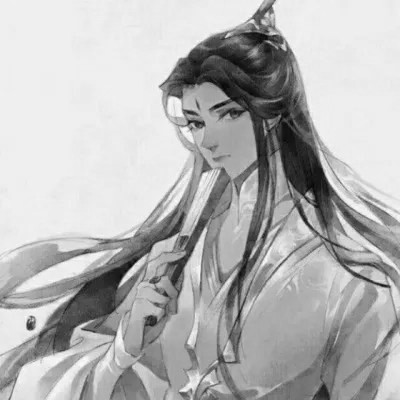 高质量神仙动漫男头黑白古风