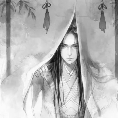 高质量神仙动漫男头黑白古风