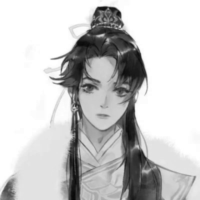 高质量神仙动漫男头黑白古风