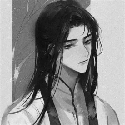 高质量神仙动漫男头黑白古风