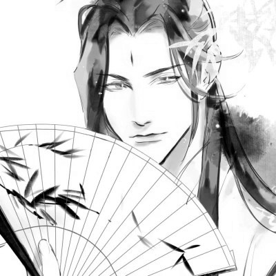 高质量神仙动漫男头黑白古风