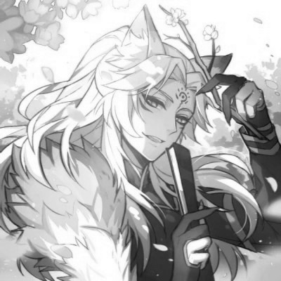 高质量神仙动漫男头黑白古风