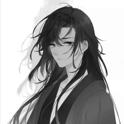 高质量神仙动漫男头黑白古风