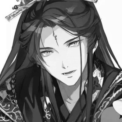 高质量神仙动漫男头黑白古风