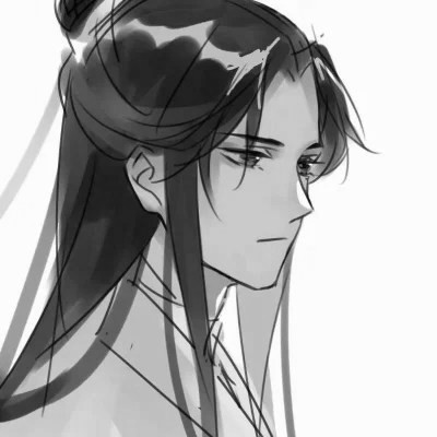 高质量神仙动漫男头黑白古风