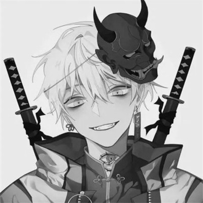 高质量神仙动漫男头黑白古风