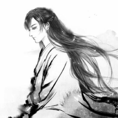 高质量神仙动漫男头黑白古风
