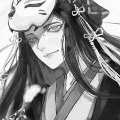 高质量神仙动漫男头黑白古风