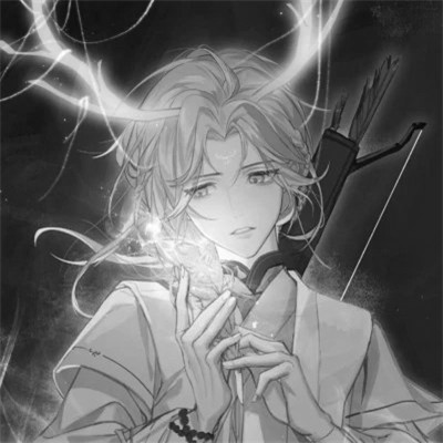 qq头像动漫男生古风黑白高清好看