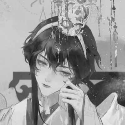 qq头像动漫男生古风黑白高清好看