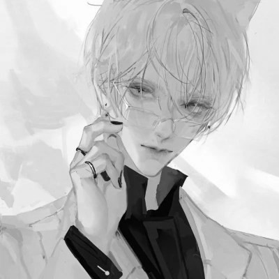 qq头像动漫男生古风黑白高清好看
