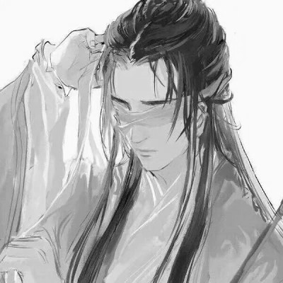 qq头像动漫男生古风黑白高清好看