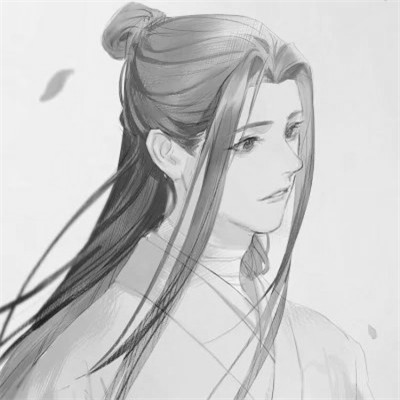 qq头像动漫男生古风黑白高清好看