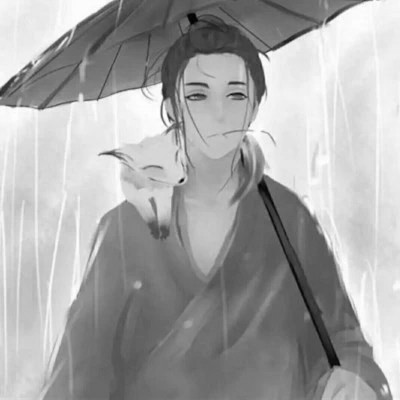 qq头像动漫男生古风黑白高清好看