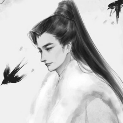 qq头像动漫男生古风黑白高清好看