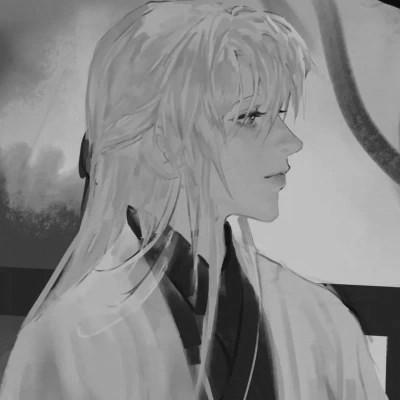 qq头像动漫男生古风黑白高清好看