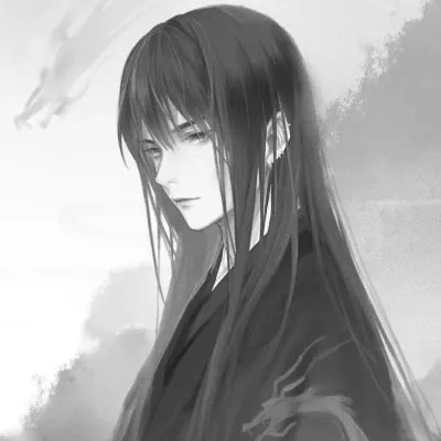 qq头像动漫男生古风黑白高清好看