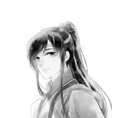 qq头像动漫男生古风黑白高清好看
