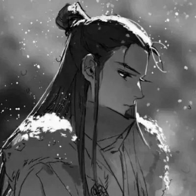 动漫男生头像黑白古风高清好看