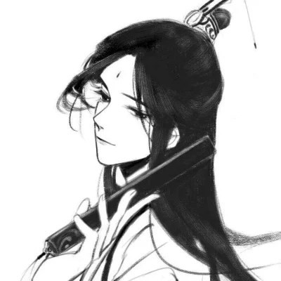 动漫男生头像黑白古风高清好看