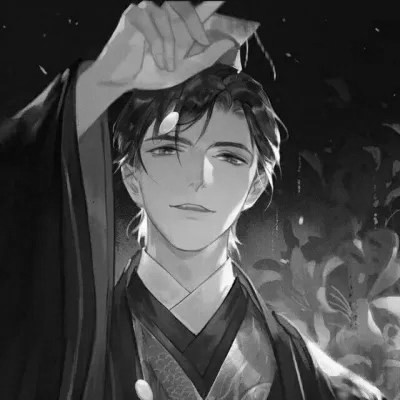 动漫男生头像黑白古风高清好看
