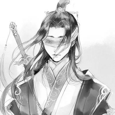 动漫男生头像黑白古风高清好看