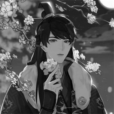 动漫男生头像黑白古风高清好看