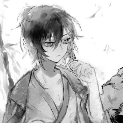 动漫男生头像黑白古风高清好看