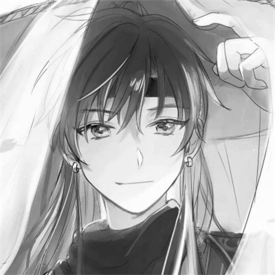 动漫男生头像黑白古风高清好看