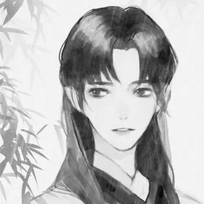 动漫男生头像黑白古风高清好看