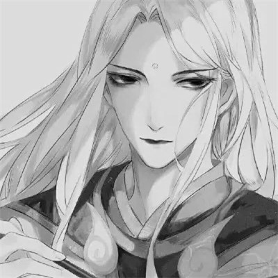 动漫男生头像黑白古风高清好看