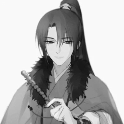 动漫男生头像黑白古风高清好看