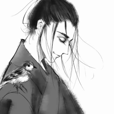 动漫男生头像黑白古风高清好看