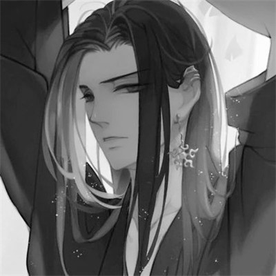 动漫男生头像黑白古风高清好看