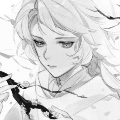 动漫男生头像黑白古风高清好看